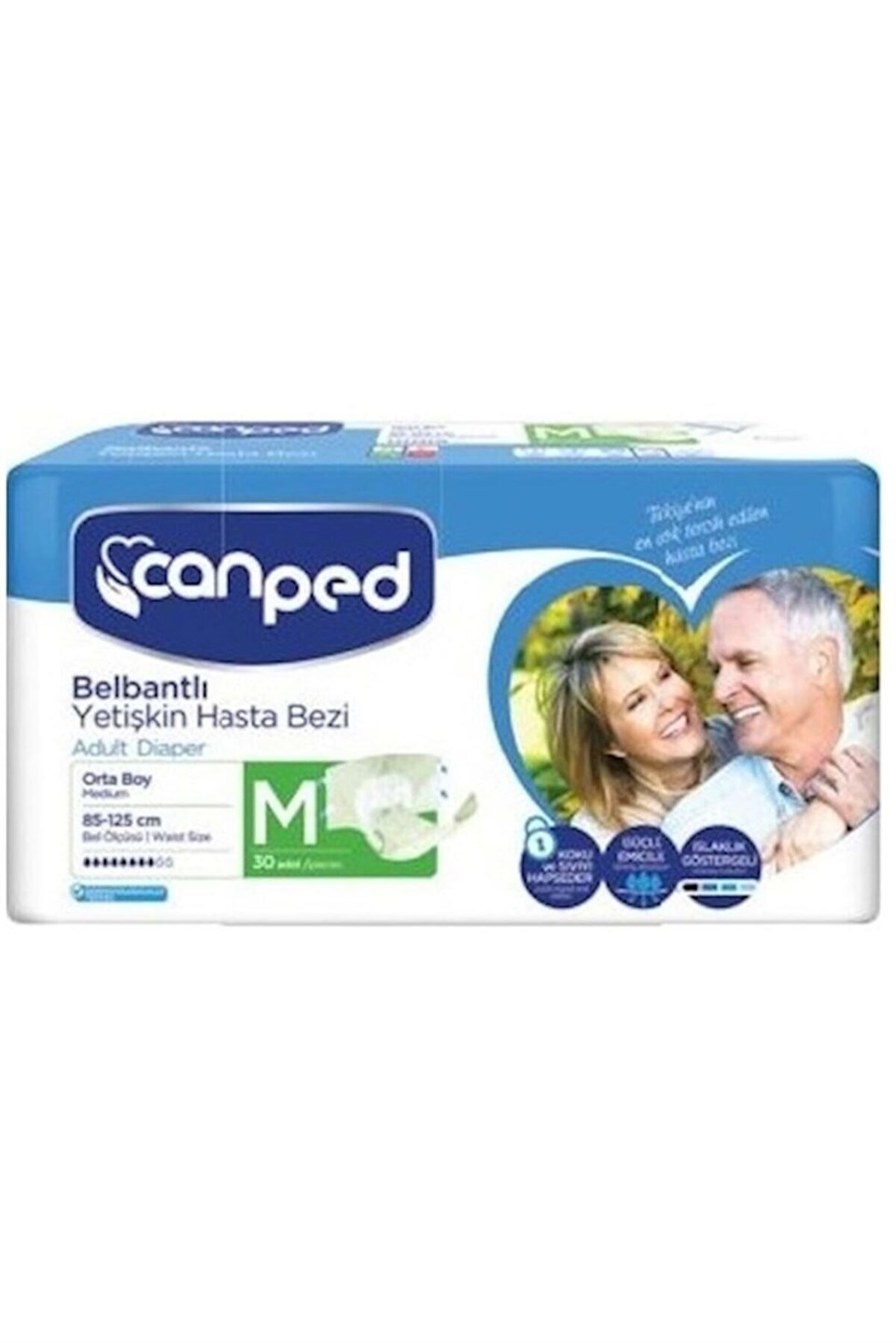 Canped Belbantlı Yetişkin Hasta Bezi 30 Adet (Orta Boy)