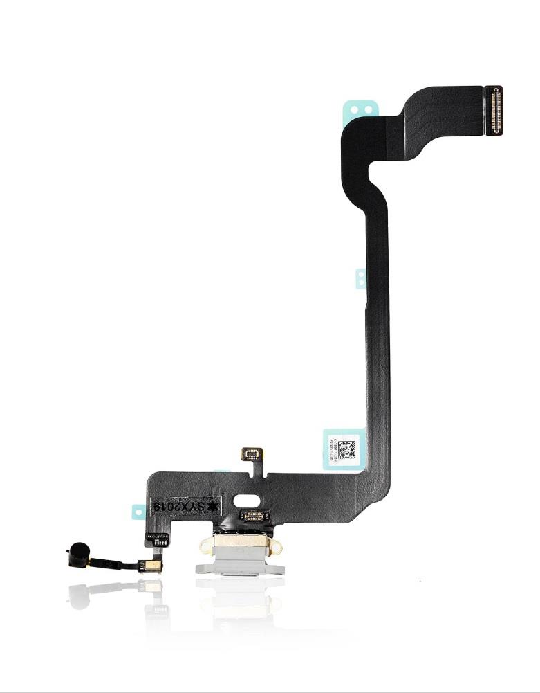 Apple iPhone Xs Max Uyumlu Şarj Soketli Mikrofon Filmi Flex Beyaz