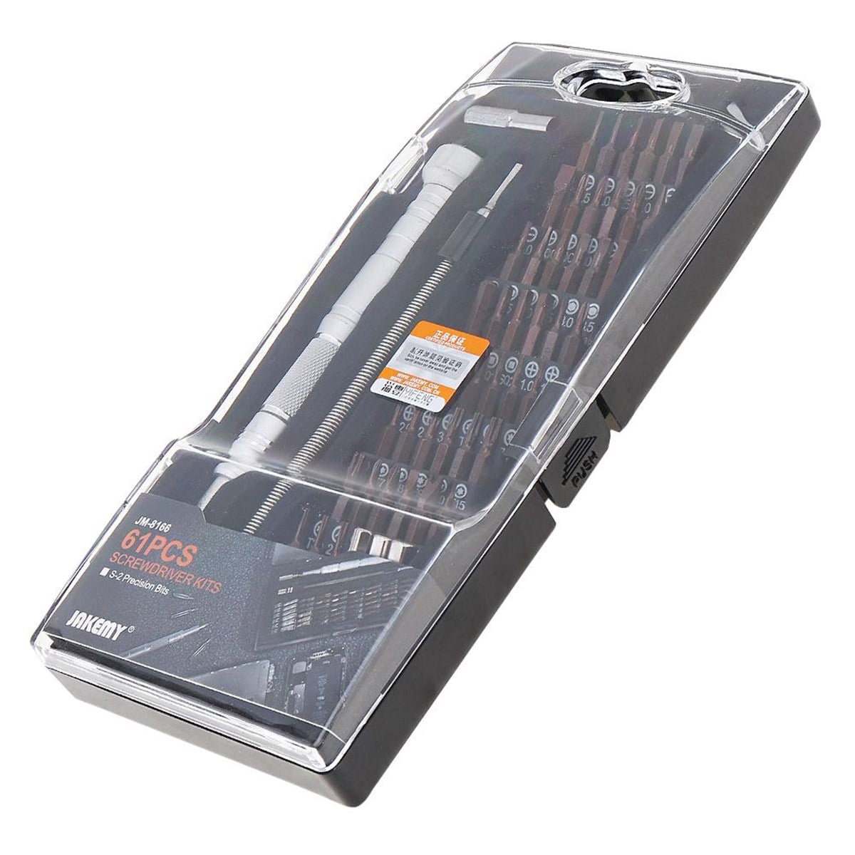 Jakemy JM-8166 Bit Set 61 Parça Taşınabilir Mıknatıslı Hassas Tornavida Seti