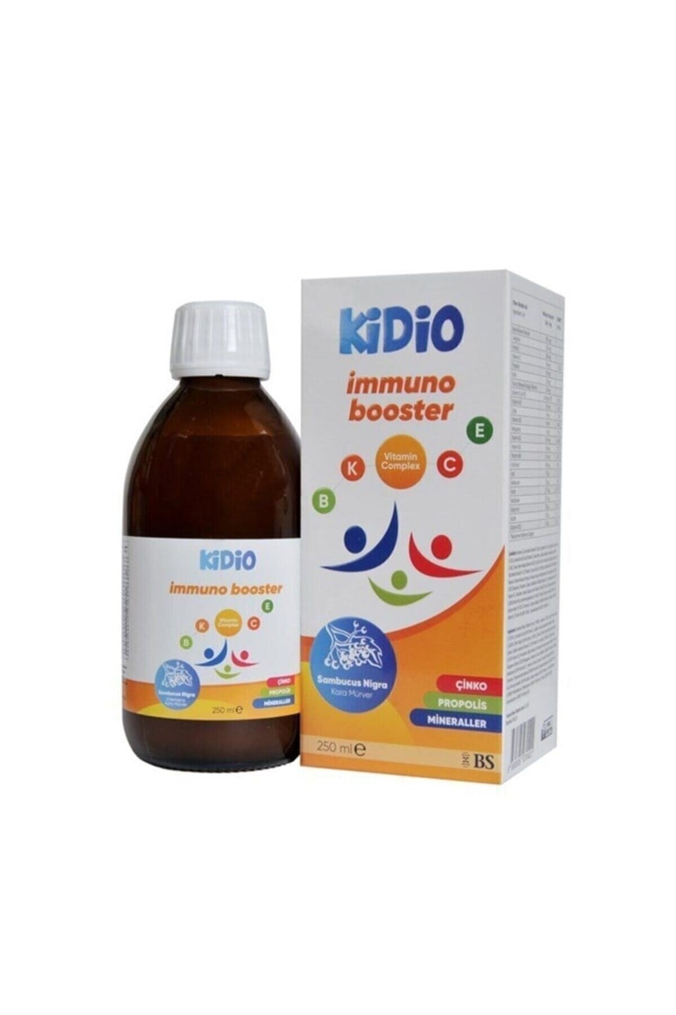 Kidio İmmuno Booster Sambucus Çinko Propolis Mineraller İçeren Şurup 250 ml