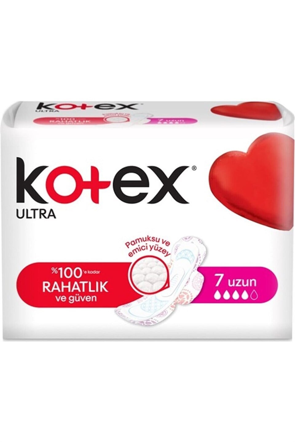 Kotex Ultra Uzun Pamuksu Yüzey 7'l