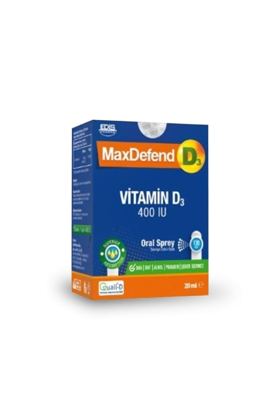 Maxdefend D3 400 IU Oral Sprey 20 ml