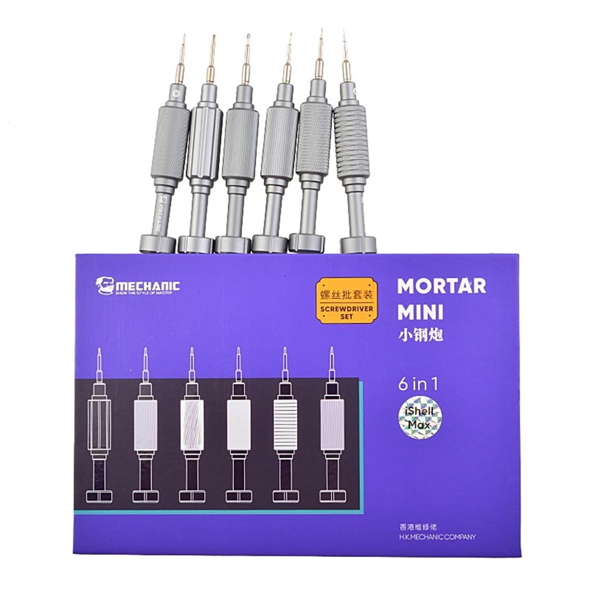 Mechanic Mortar Mini Yüksek Sertlik S2 Çelik 6 Parça Tornavida Seti