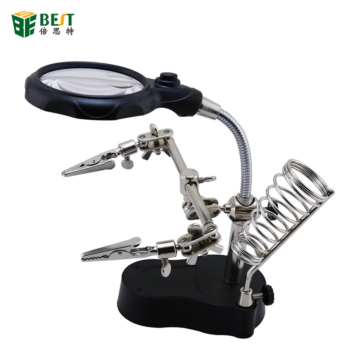 Mg16129-A Helping Hand Magnifier Led Light With Soldering Stand Hirdavat