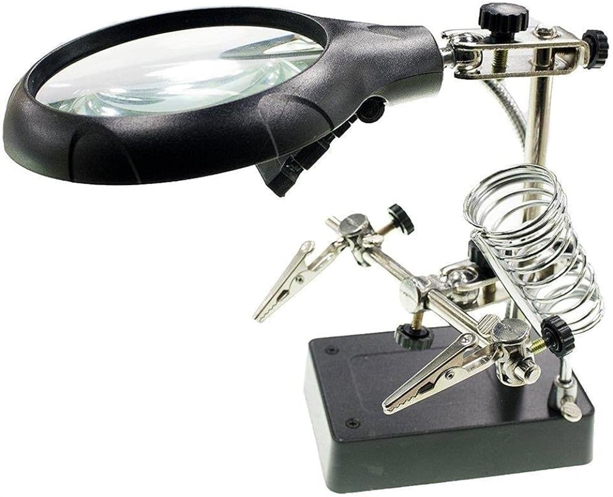 MG16129-C Led Işıklı Büyüteçli - Mercekli Havya Sehpası