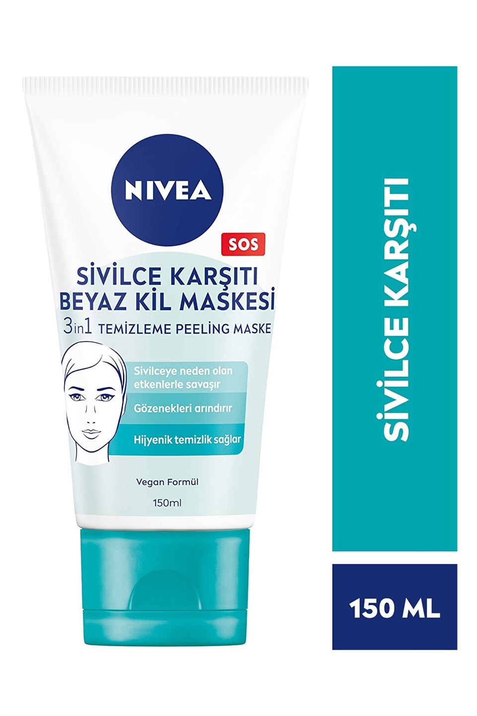 Nivea 3 in 1 Beyaz Kil Maskesi 150 ml