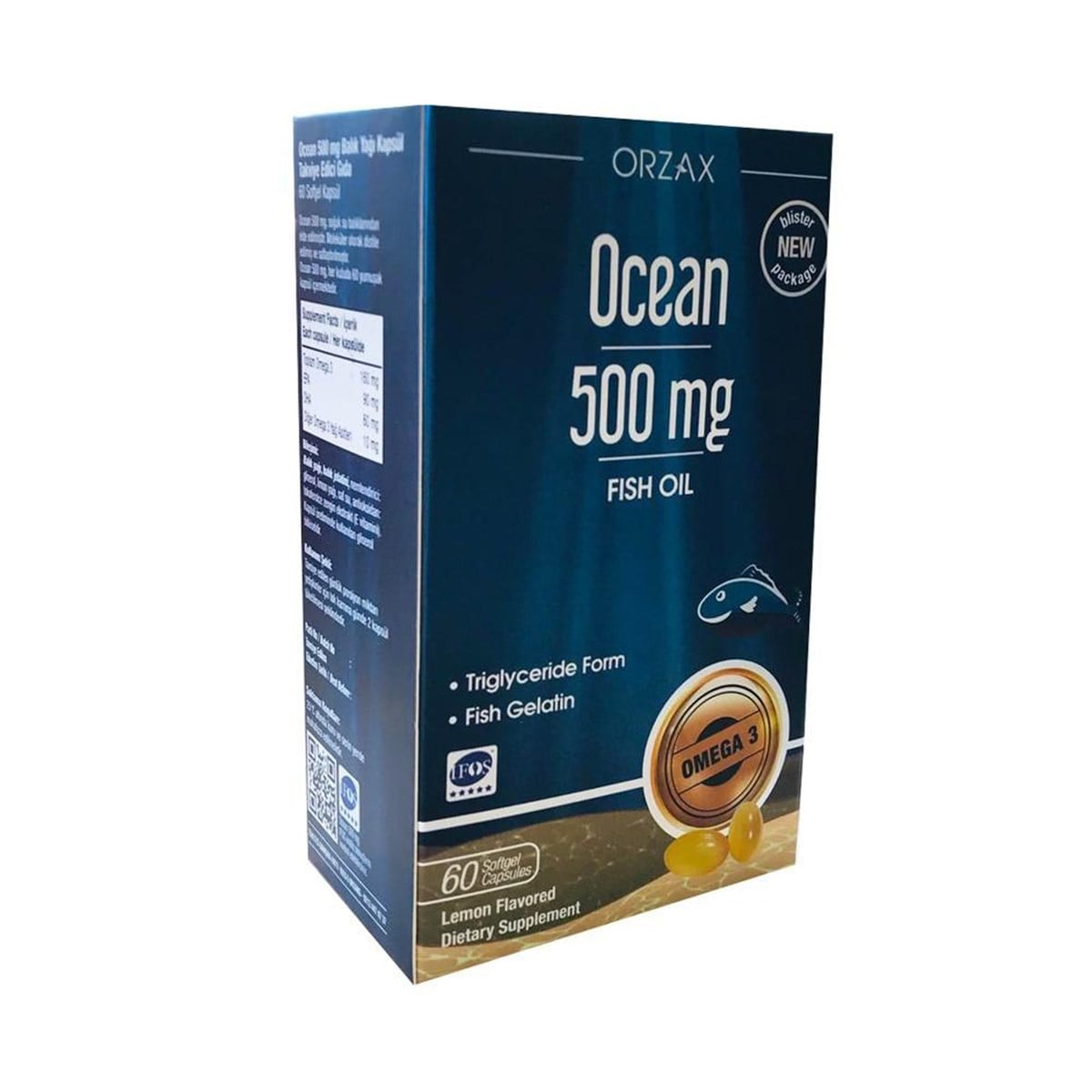 Ocean Omega 3 Balık Yağı 500 mg 60 Kapsül