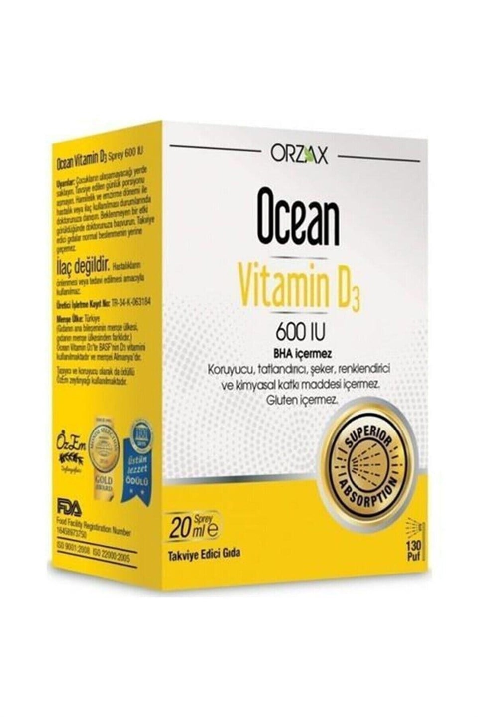 Ocean Vitamin D3 600 IU Oral Sprey 20 ml
