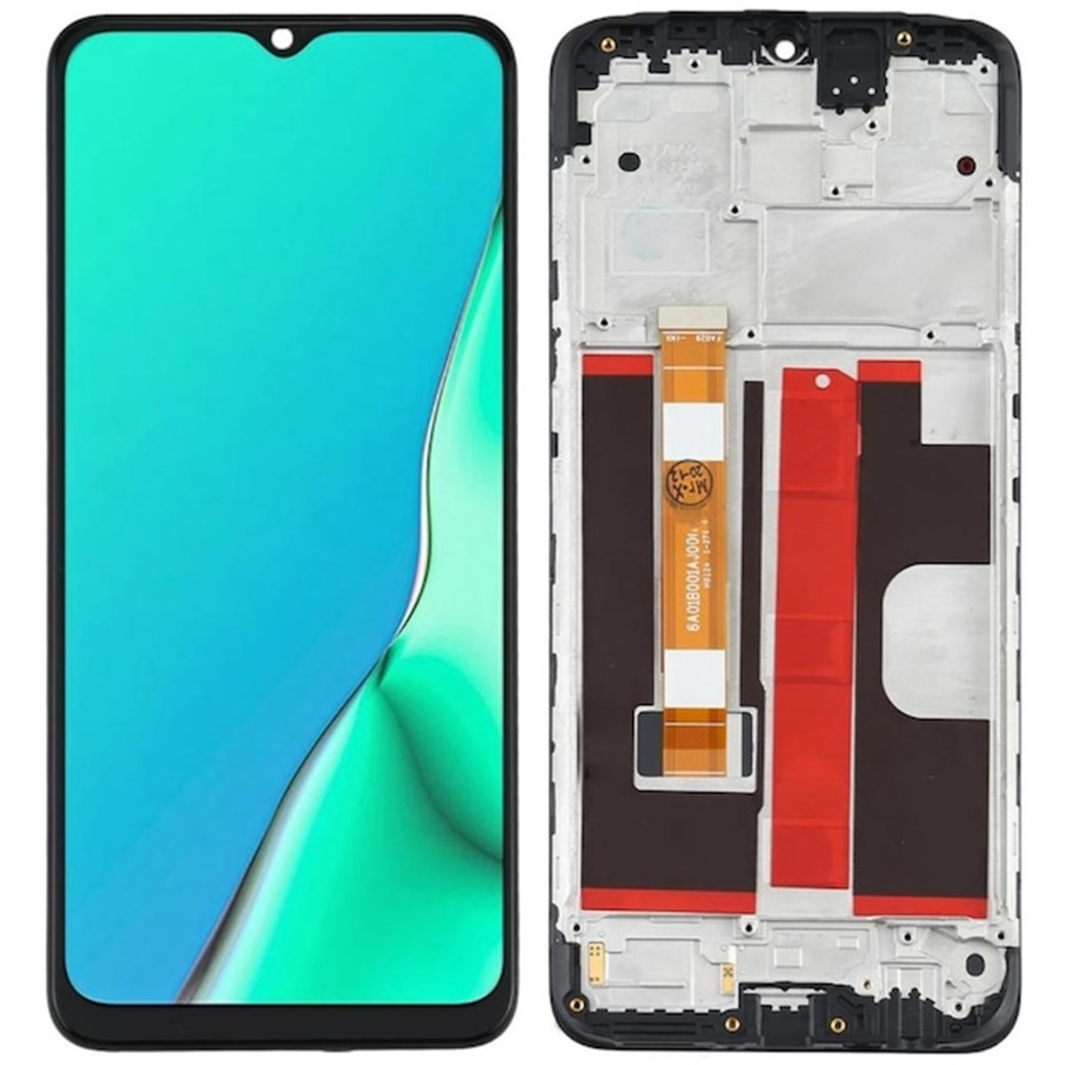 Oppo Cph1931 A5 2020 Lcd Ekran Dokunmatik Siyah Çıtalı