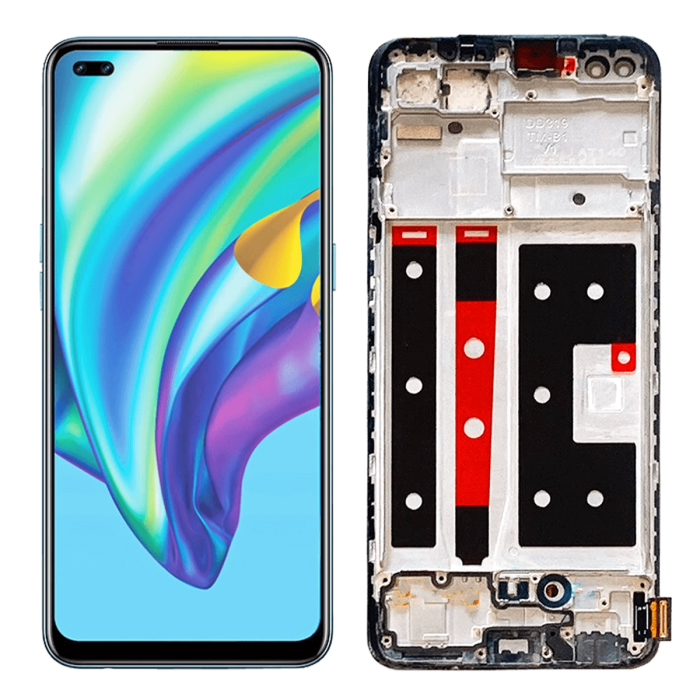 Oppo Reno 4 Lite Lcd Ekran Dokunmatik Siyah Oled Çıtalı