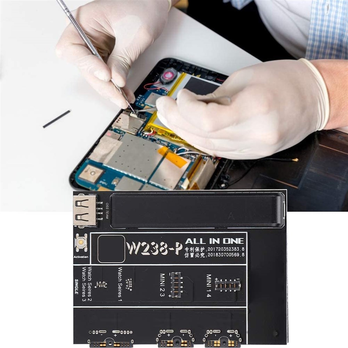 OSS TEAM W238-P iPad iWatch Pil Güç Kaynağı Kontrol ve Aktivasyon Test Hattı