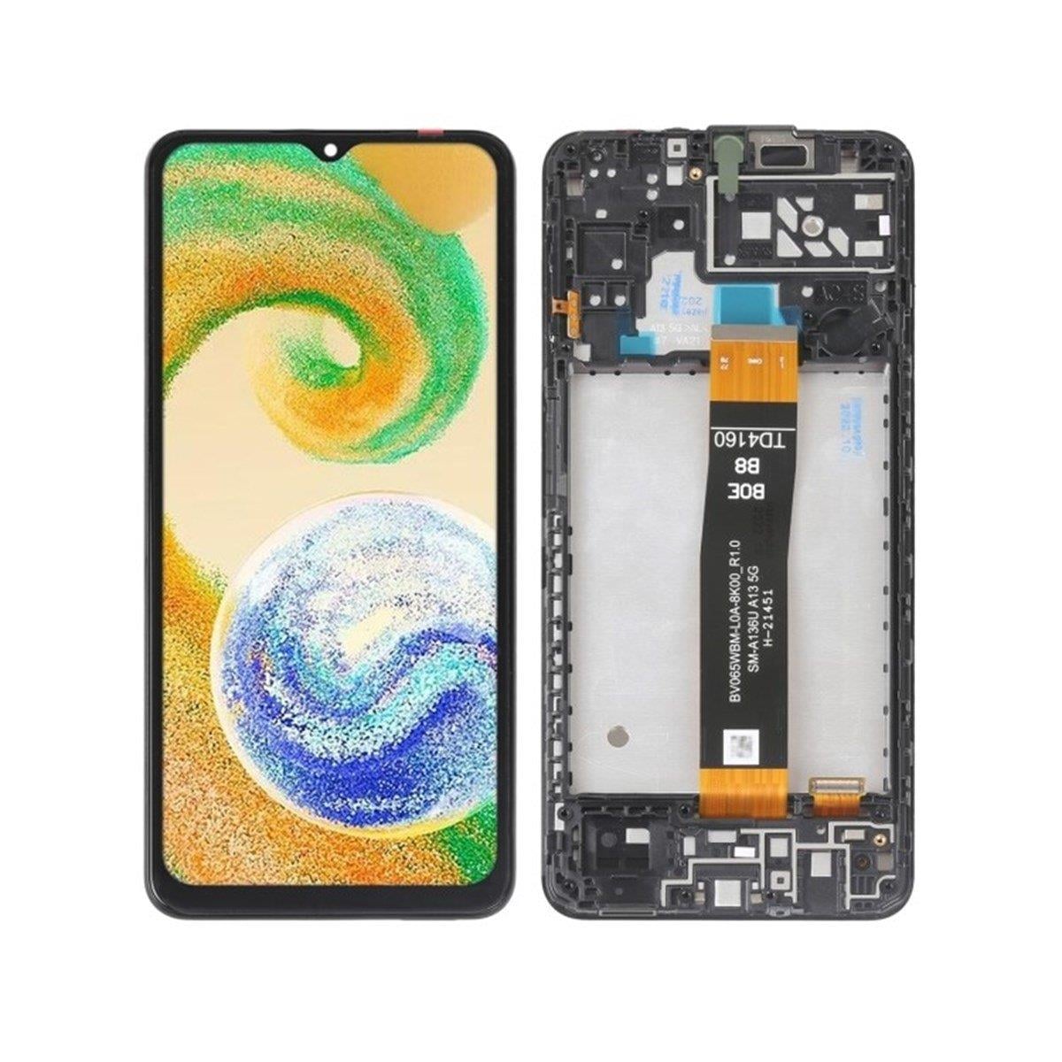 Samsung Galaxy A04s A047f Uyumlu Lcd Ekran Dokunmatik Siyah Hk Servis Çıtalı