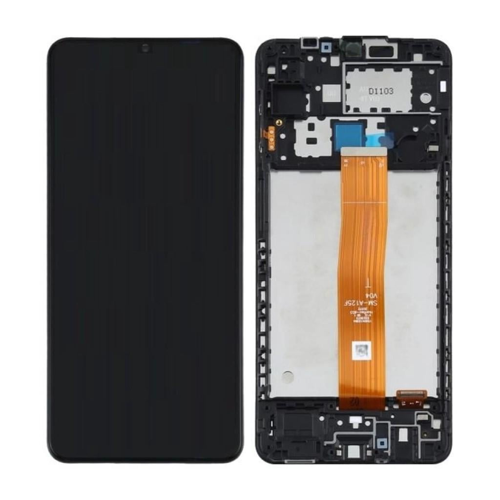Samsung Galaxy A12 A125 Uyumlu Lcd Ekran Dokunmatik Siyah Hk Servis Çıtalı