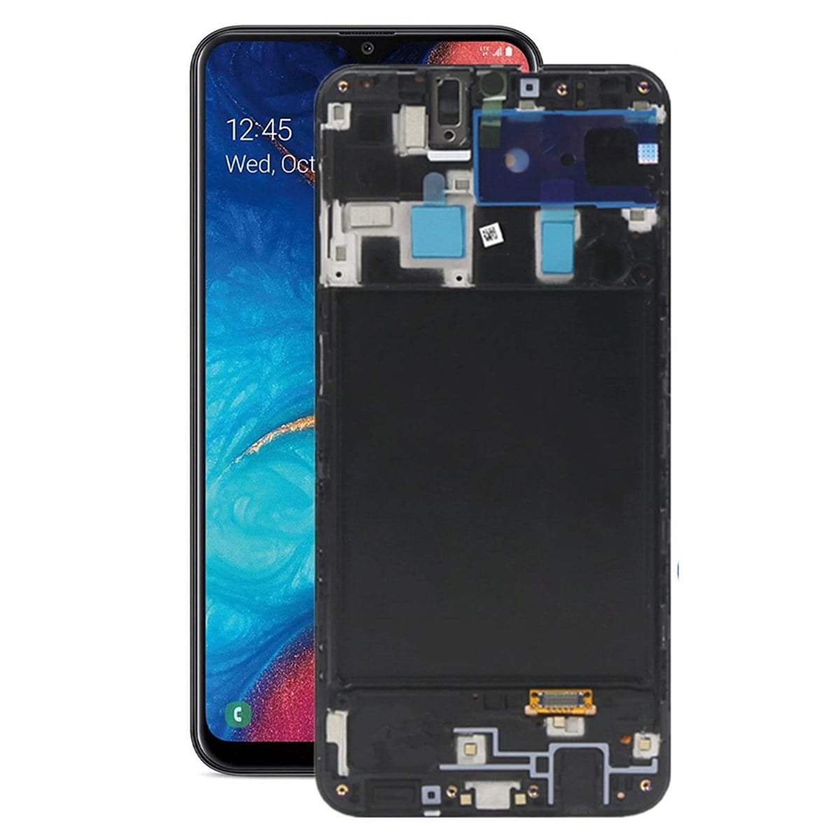 Samsung Galaxy A20 A205 Lcd Ekran Dokunmatik Siyah Servis Siyah Çıtalı
