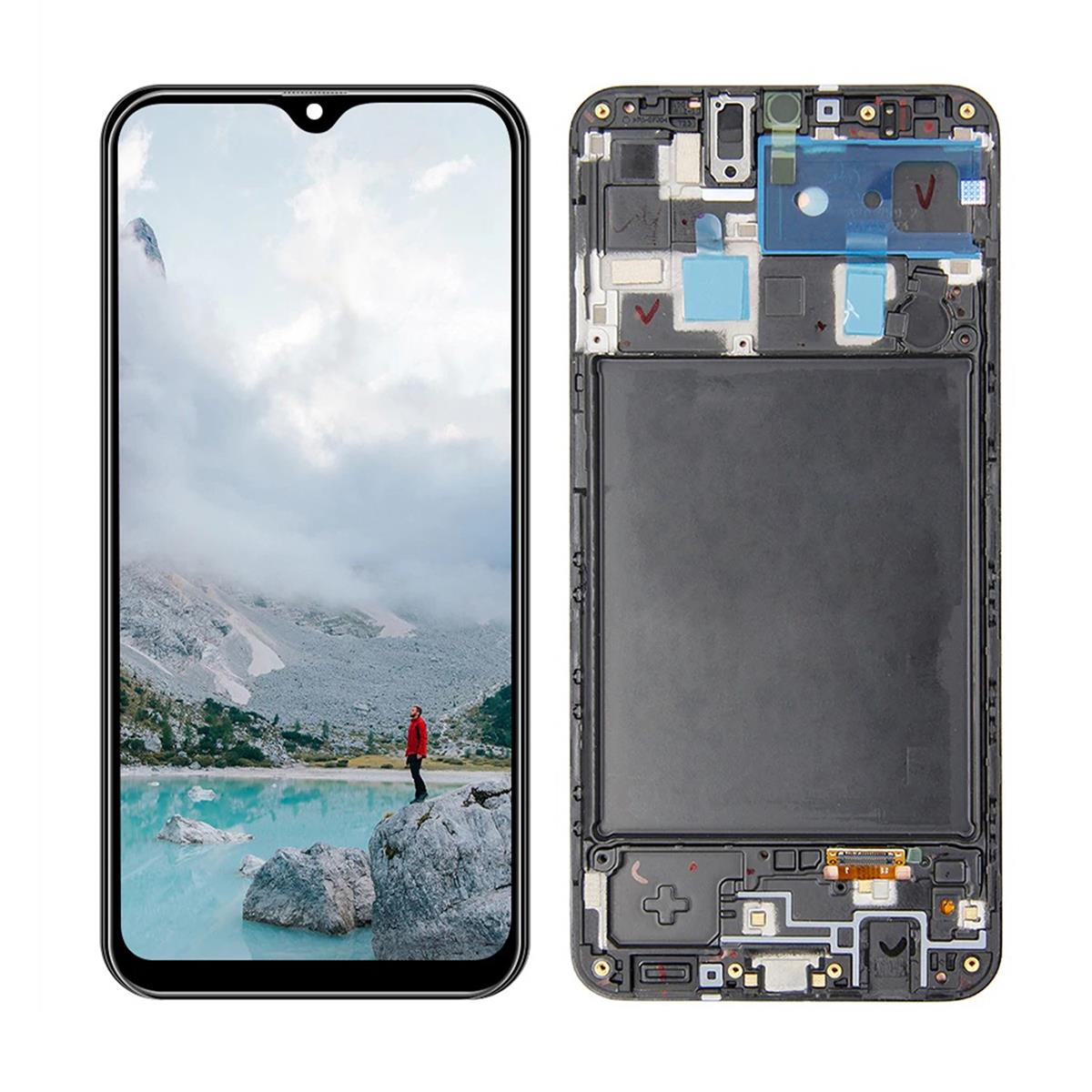 Samsung Galaxy A20 A205 Lcd Ekran Dokunmatik Siyah Oled Çıtalı