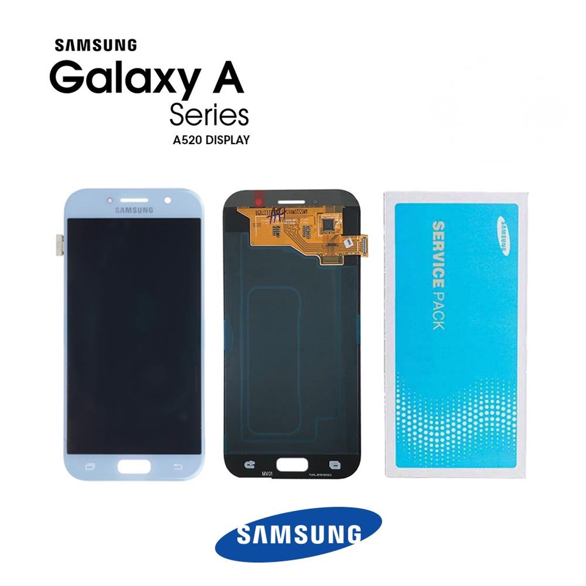 Samsung Galaxy A520 Lcd Ekran Dokunmatik Mavi Servis GH97-20135C
