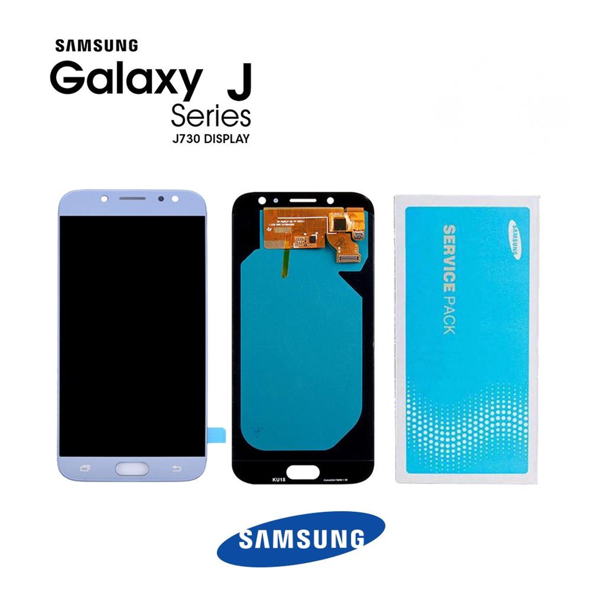 Samsung Galaxy J7 Pro 2017 J730 Lcd Ekran Dokunmatik Gümüş Servis Gh97-20801b