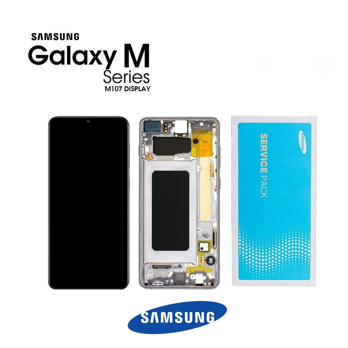 Samsung Galaxy M10s M107 Lcd Ekran Dokunmatik Siyah Servis Çıtalı Gh82-19571a