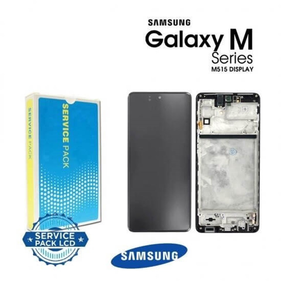 Samsung Galaxy M51 M515 Lcd Ekran Dokunmatik Siyah Servis Çıtalı