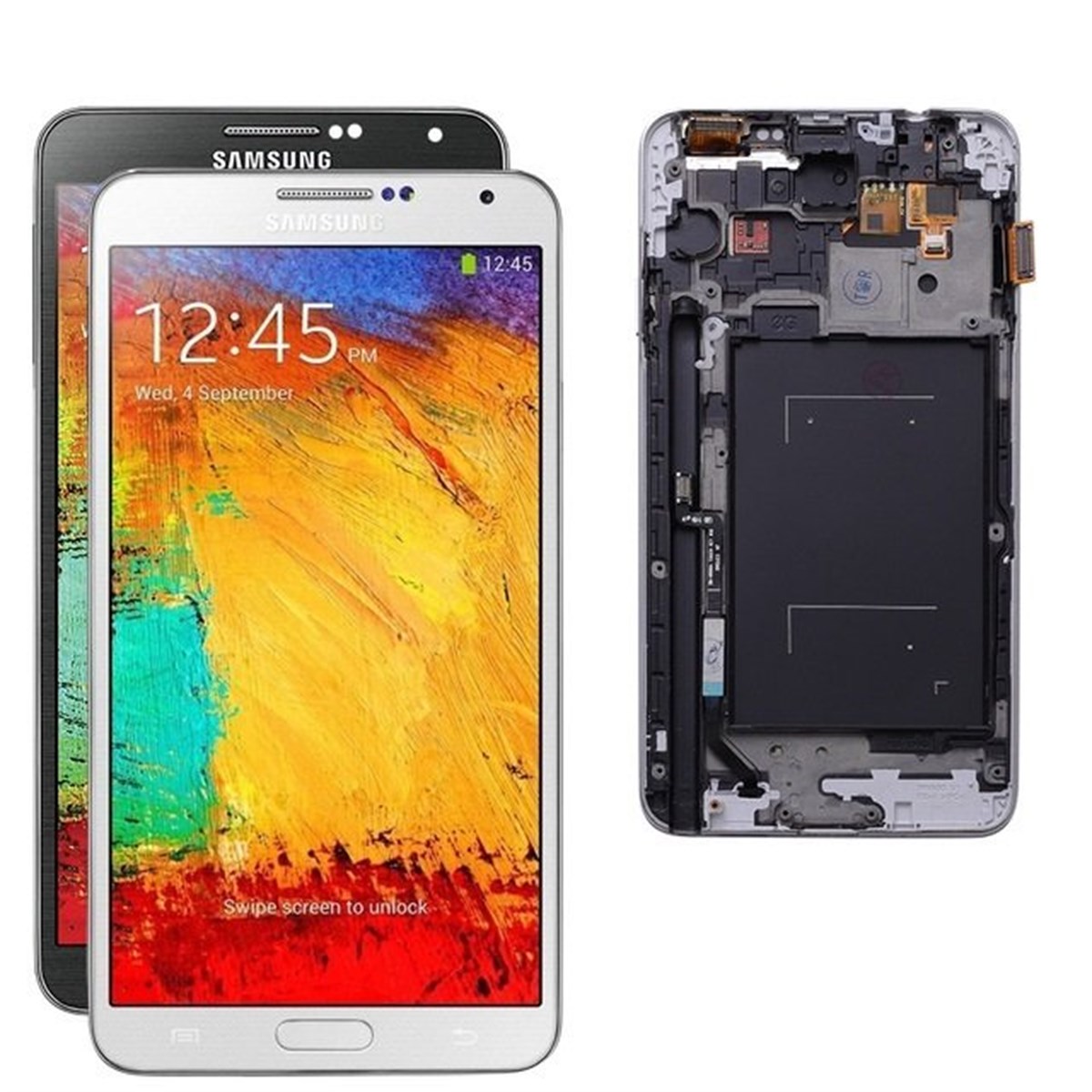 Samsung Galaxy Note 3 N9000 Lcd Ekran Dokunmatik Beyaz Revizyonlu