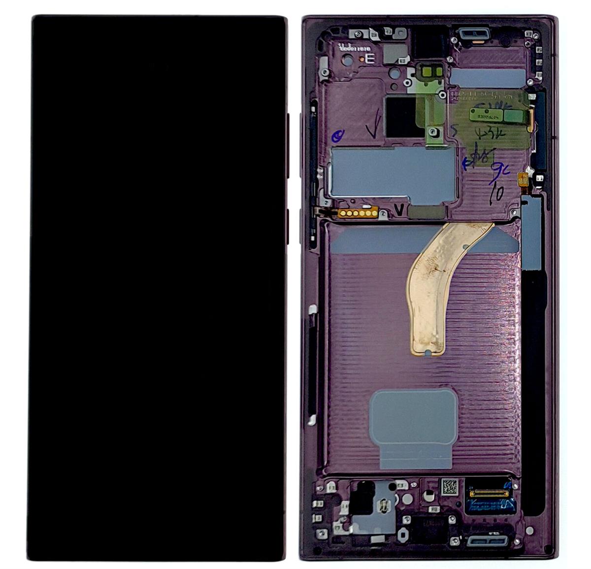 Samsung Galaxy S22 Ultra S908 Lcd Ekran Dokunmatik Dark Kırmızı Servis
