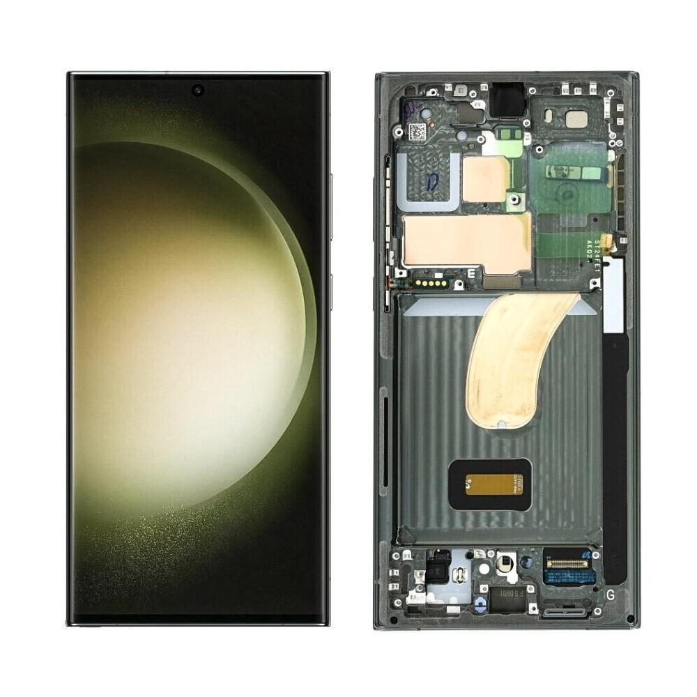 Samsung Galaxy S23 Ultra 5g S918 Uyumlu Lcd Ekran Dokunmatik Yeşil Servis Çıtalı GH82-30466C