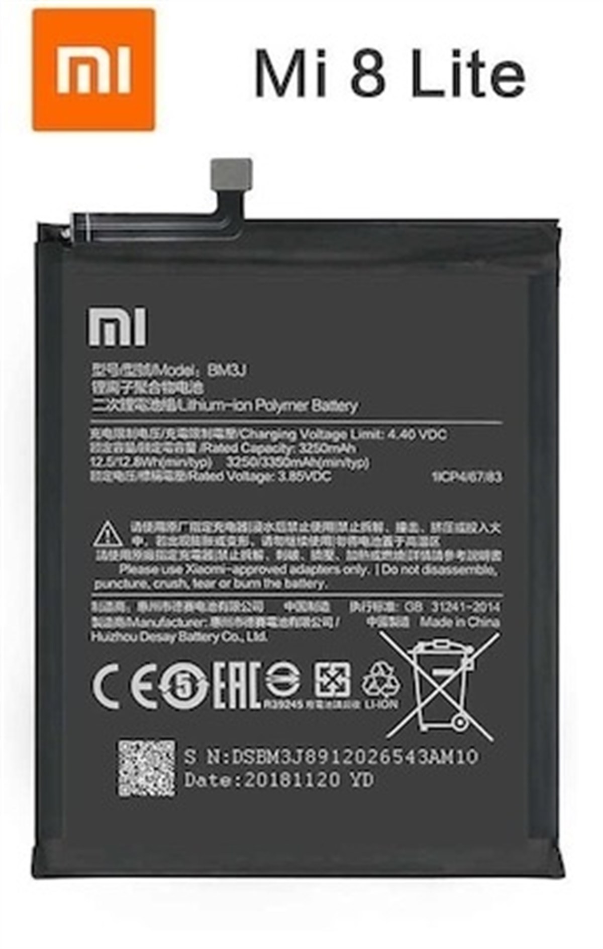 Xiaomi Mi 8 Lite Bm3j Batarya Pil