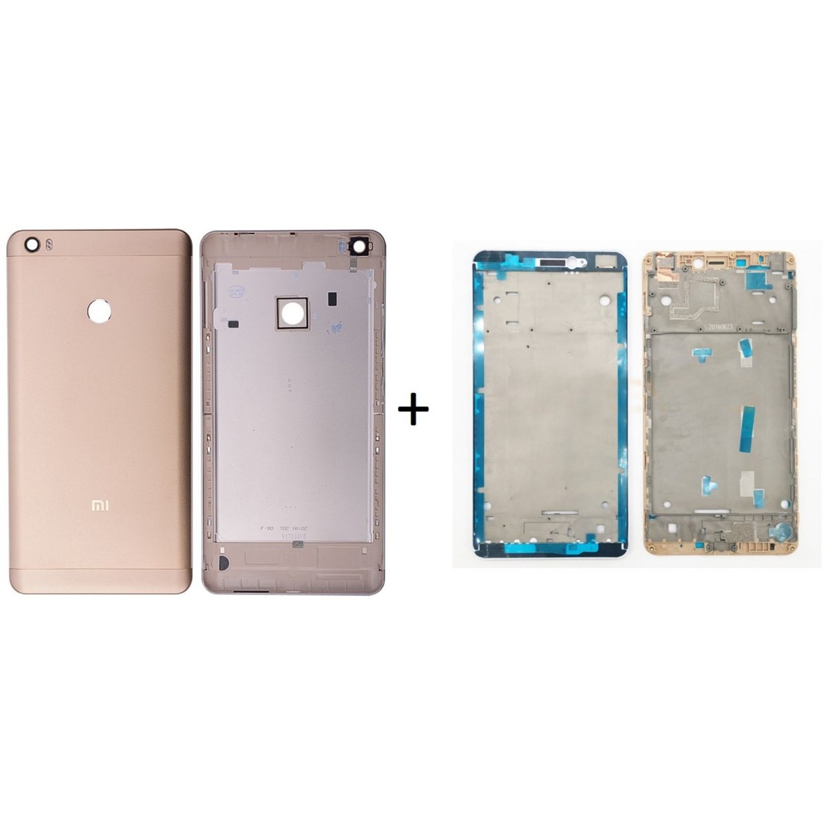 Xiaomi Mi Max Kasa Kapak Gold Çıtalı