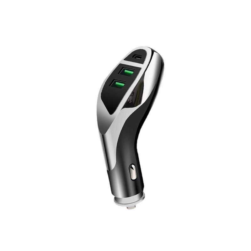 Yongke K1 PD+QC 4.0 Çift Usb Çıkışlı + Type-C Hızlı Araç Şarj Cihazı