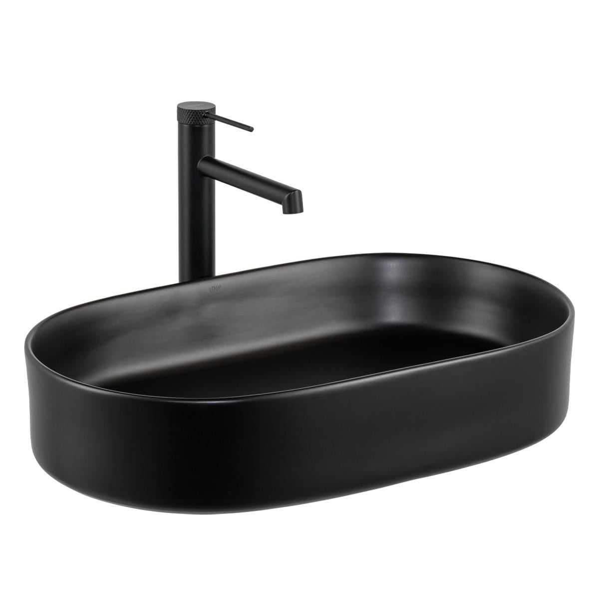 E-W1202MS Tezgah Üstü Lavabo Mat Siyah