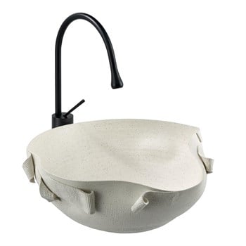 EY-9102 Tezgah Üstü Lavabo Mat Beyaz