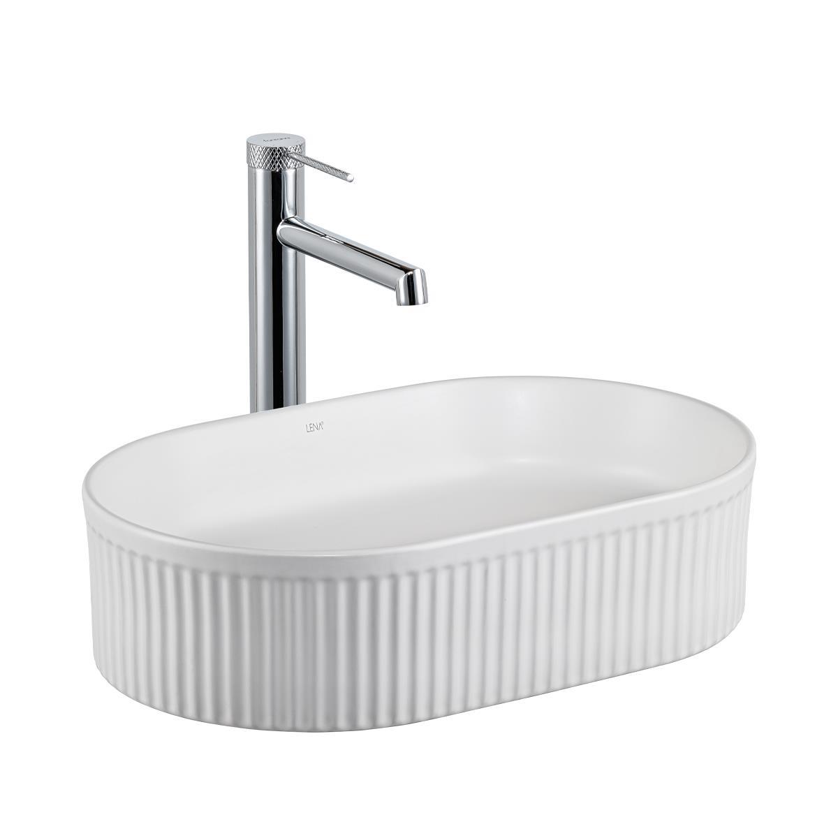 E-W1002MB Tezgah Üstü Mat Beyaz Lavabo