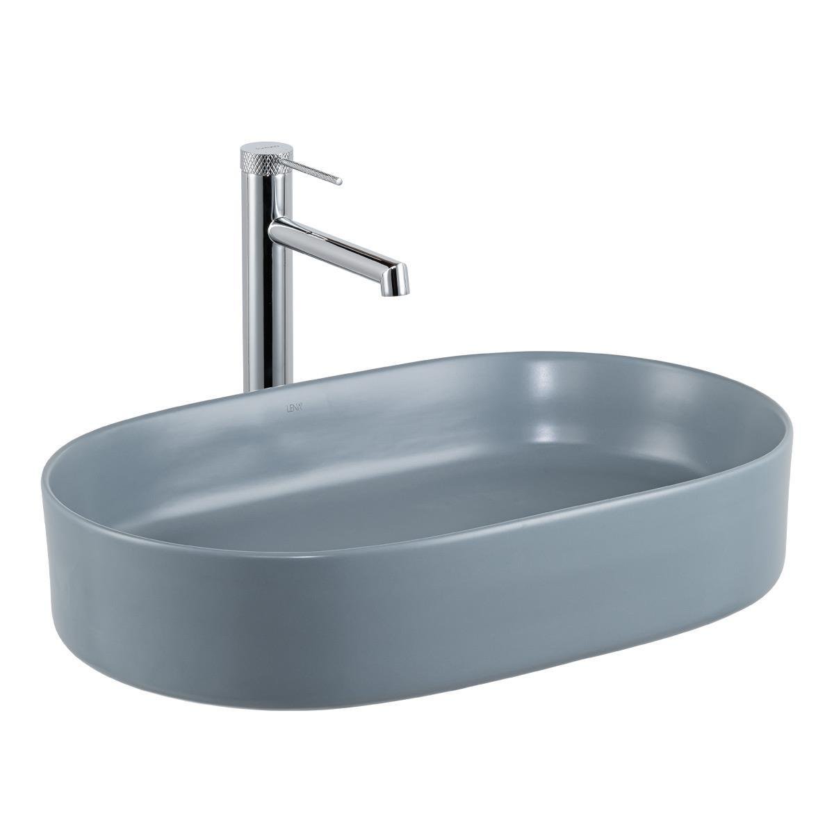 E-W1202MM Tezgah Üstü Lavabo Mat Mavi