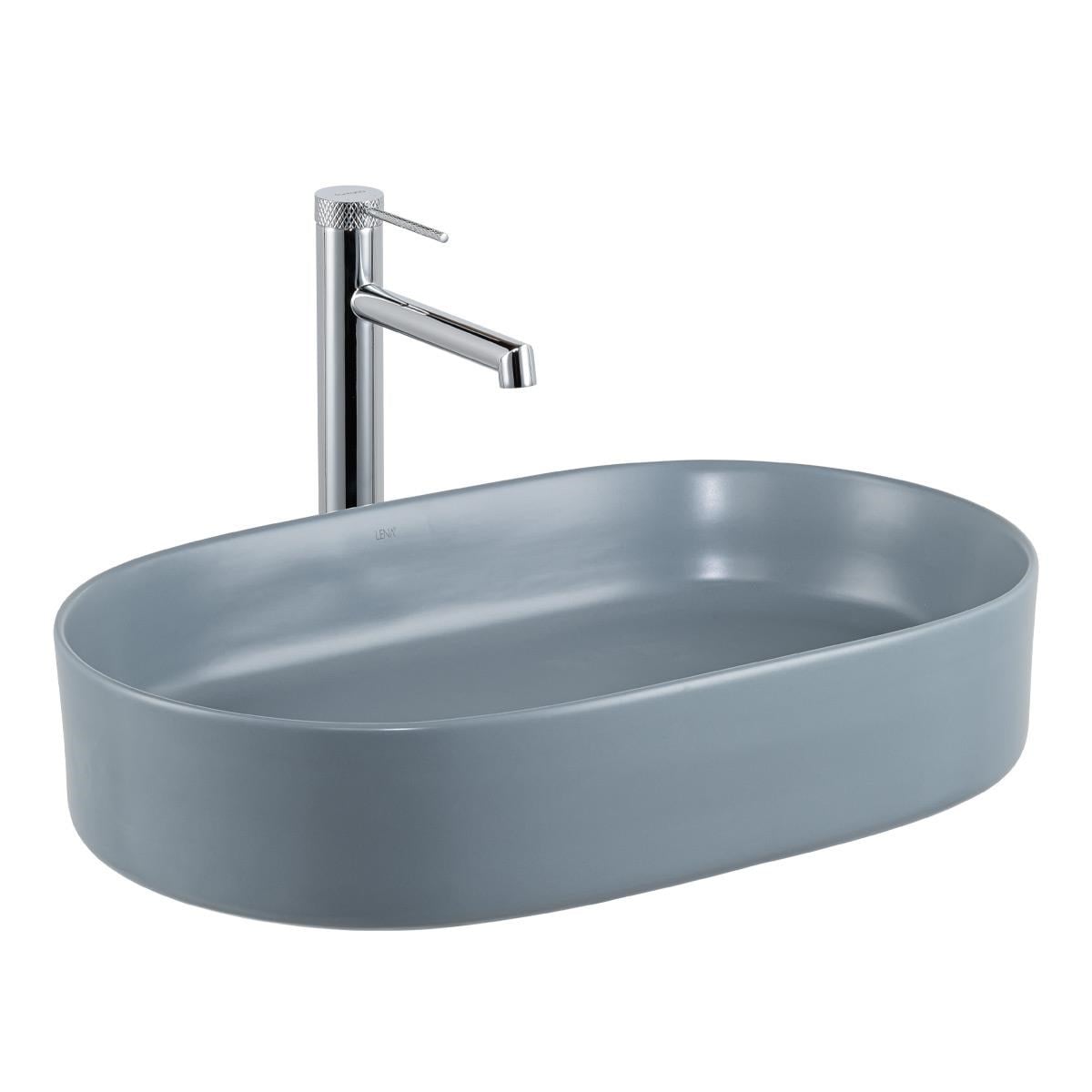 E-W1202MM Tezgah Üstü Lavabo Mat Mavi