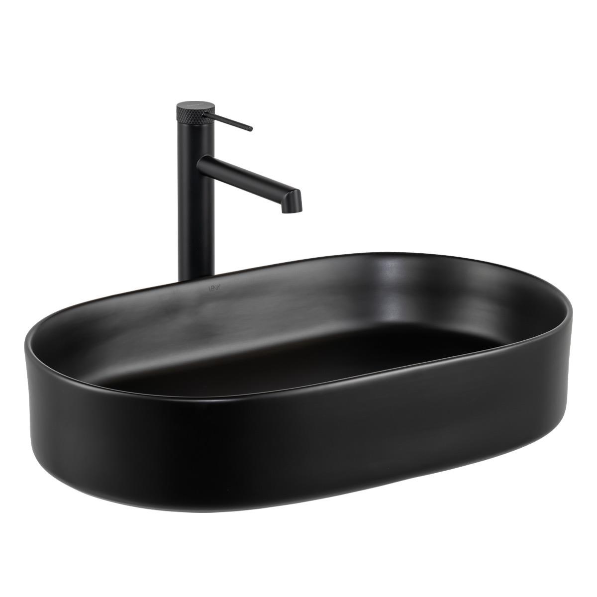 E-W1202MS Tezgah Üstü Lavabo Mat Siyah