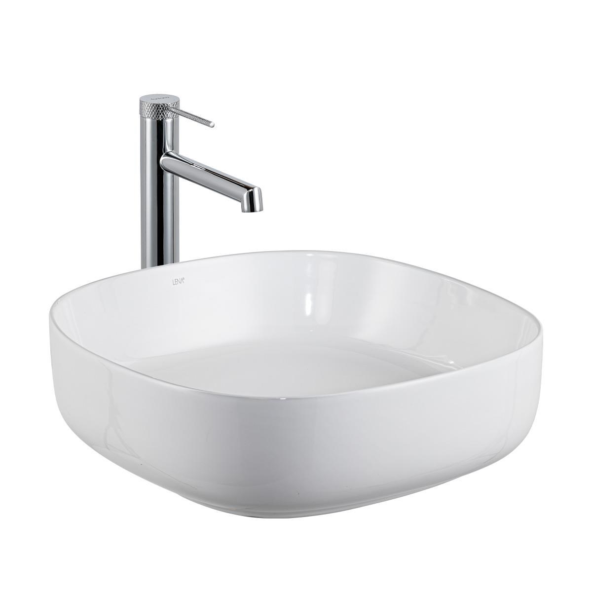 E-W1203 Tezgah Üstü Lavabo Parlak Beyaz
