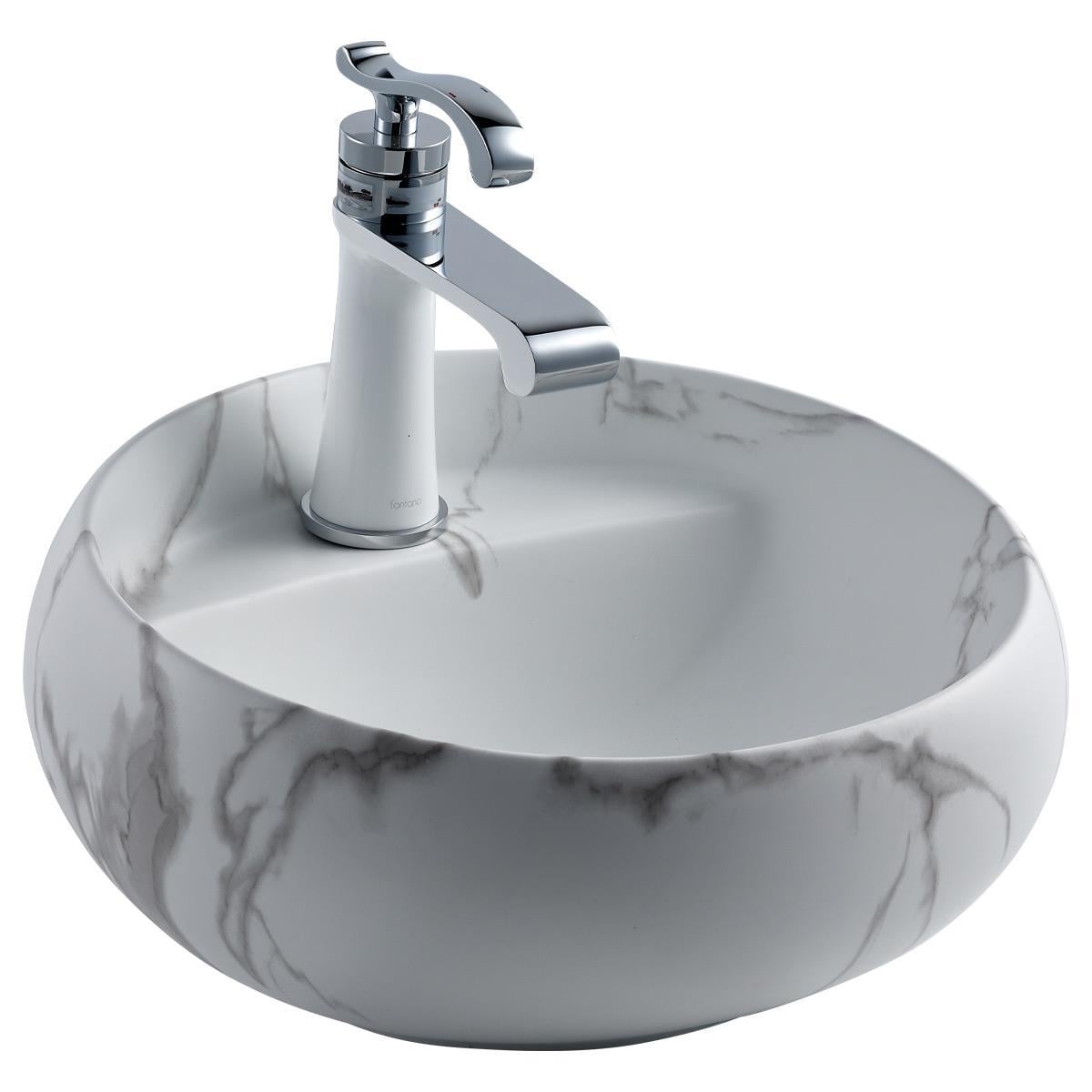 EH-4660M6 Tezgah Üstü Lavabo Beyaz Mermer