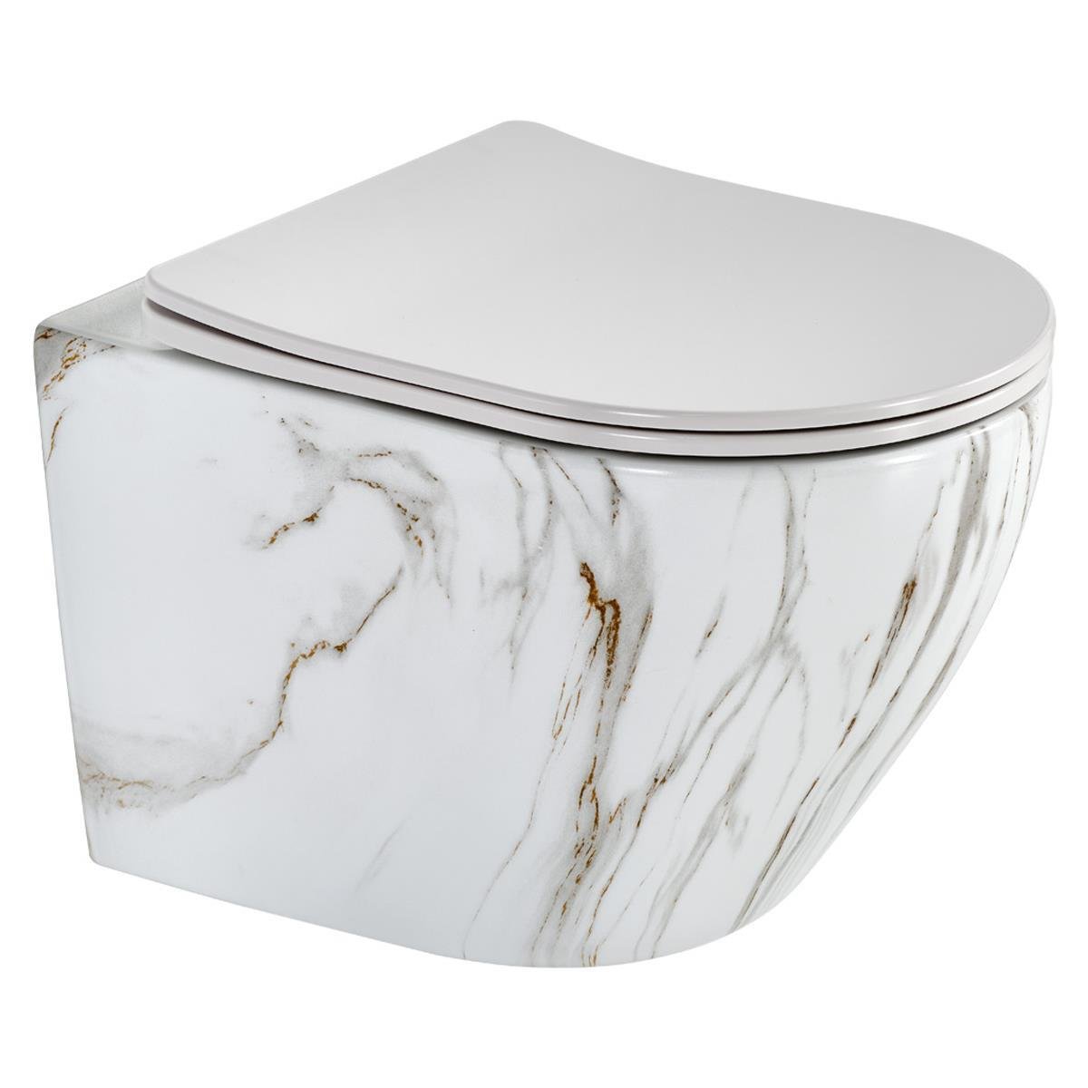 ET-501M1 Beyaz Mermer Desenli Klozet