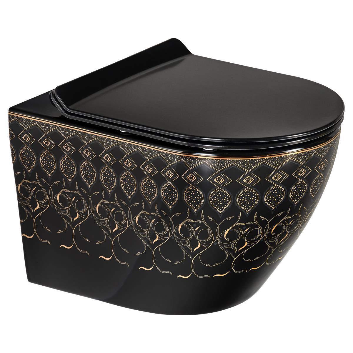 ET-Y7032SY Asma Klozet Siyah & Altın