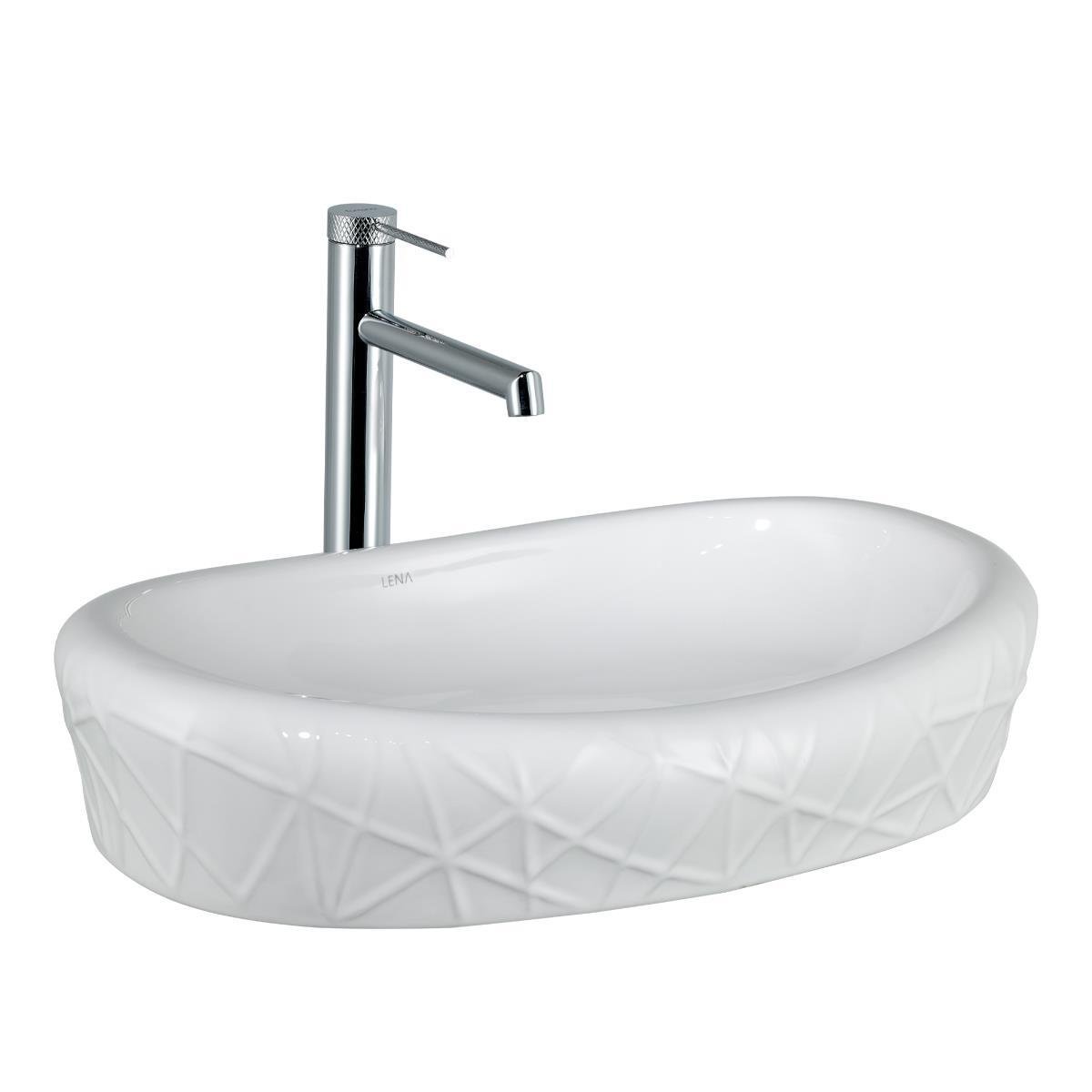 EY-4707 Tezgah Üstü Lavabo Parlak Beyaz