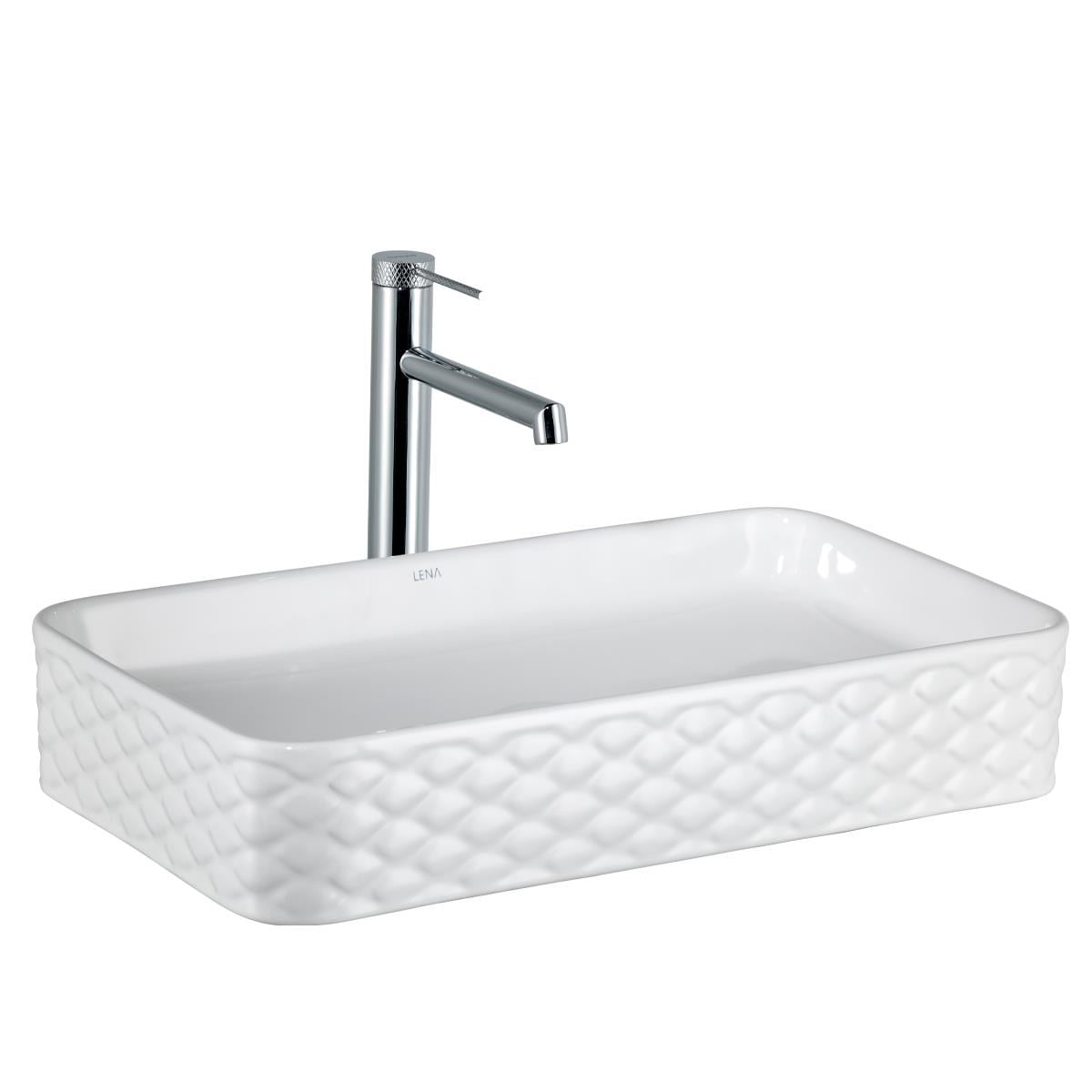 EY-4708 Tezgah Üstü Lavabo Parlak Beyaz