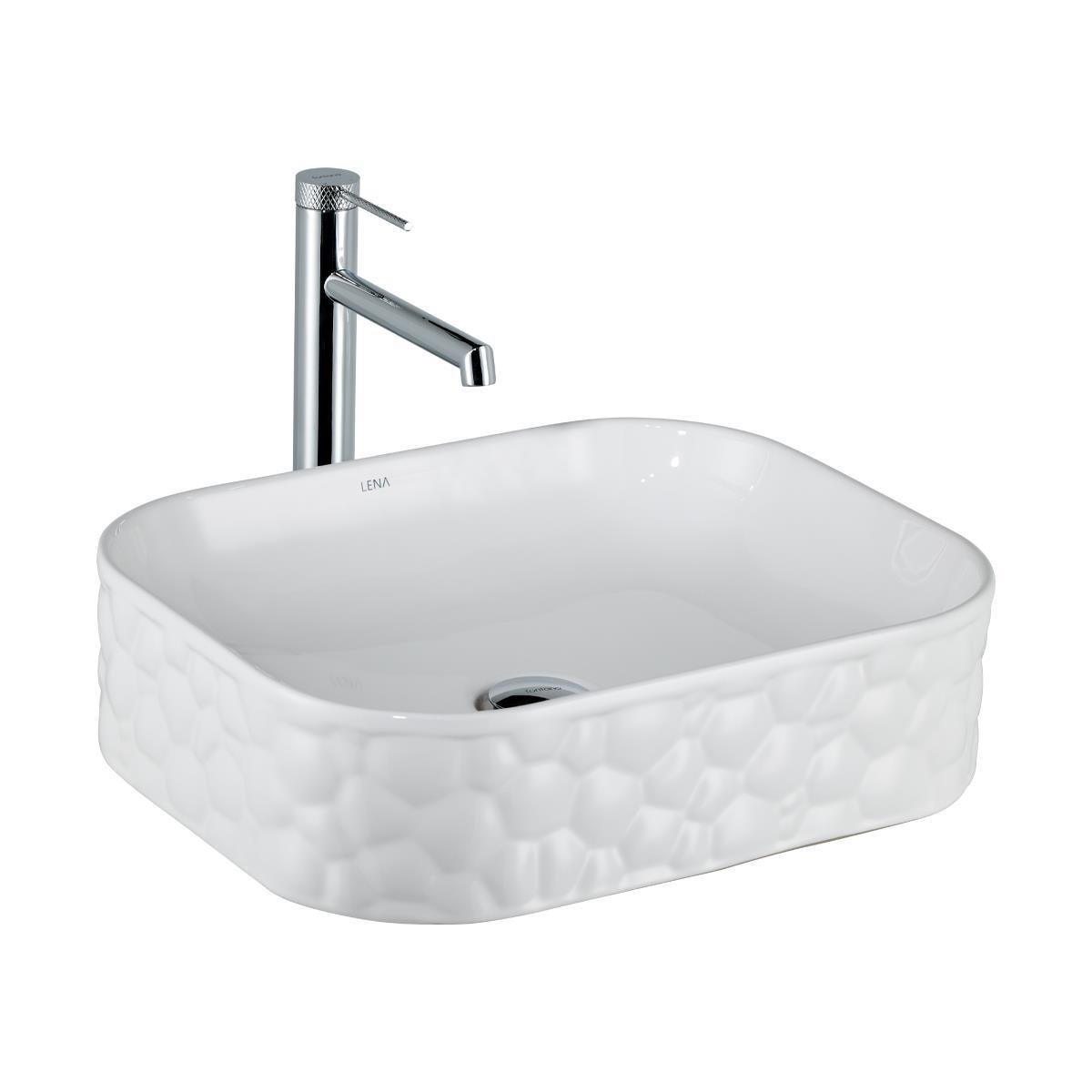 EY-4709 Tezgah Üstü Lavabo Parlak Beyaz