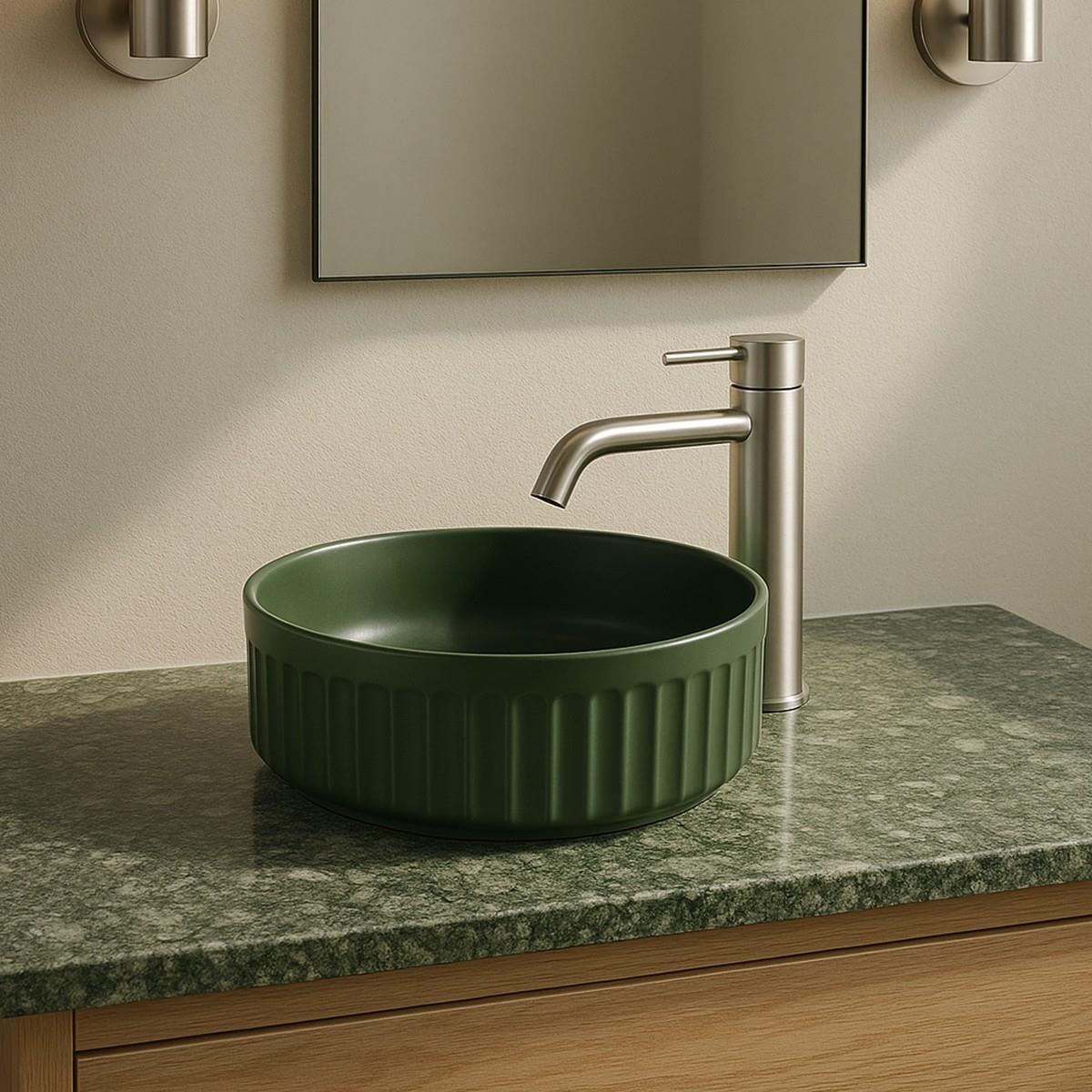 EY-4715MY Mat Yeşil Tezgah Üstü Lavabo