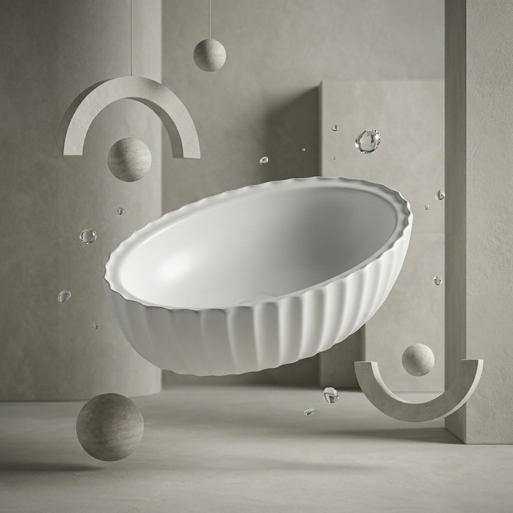 EY-4770MB Mat Beyaz Tezgah Üstü Lavabo
