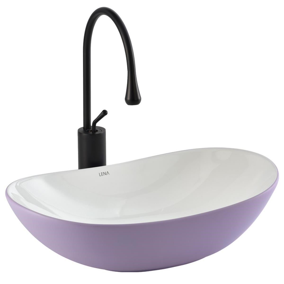 EY-8000ML Tezgah Üstü Lavabo Mat Lila