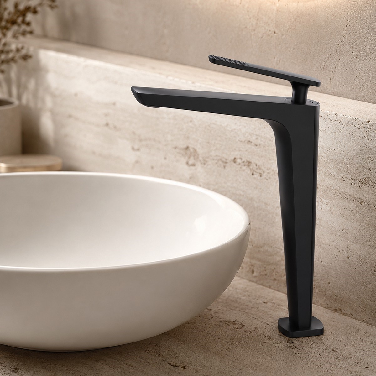 FG-4125 Mat Siyah Yüksek Lavabo Batayası