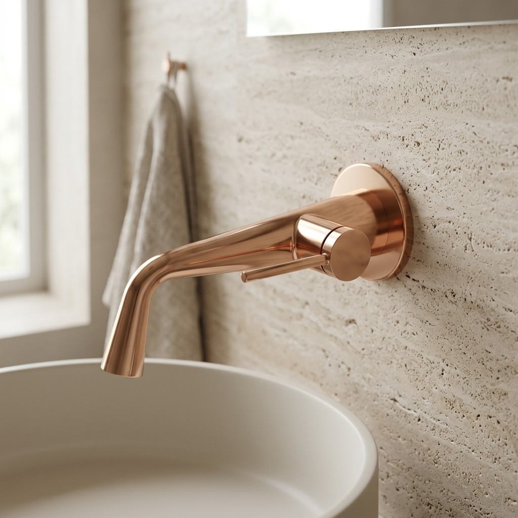 FG-A4503 Parlak Rose Ankastre Lavabo Bataryası