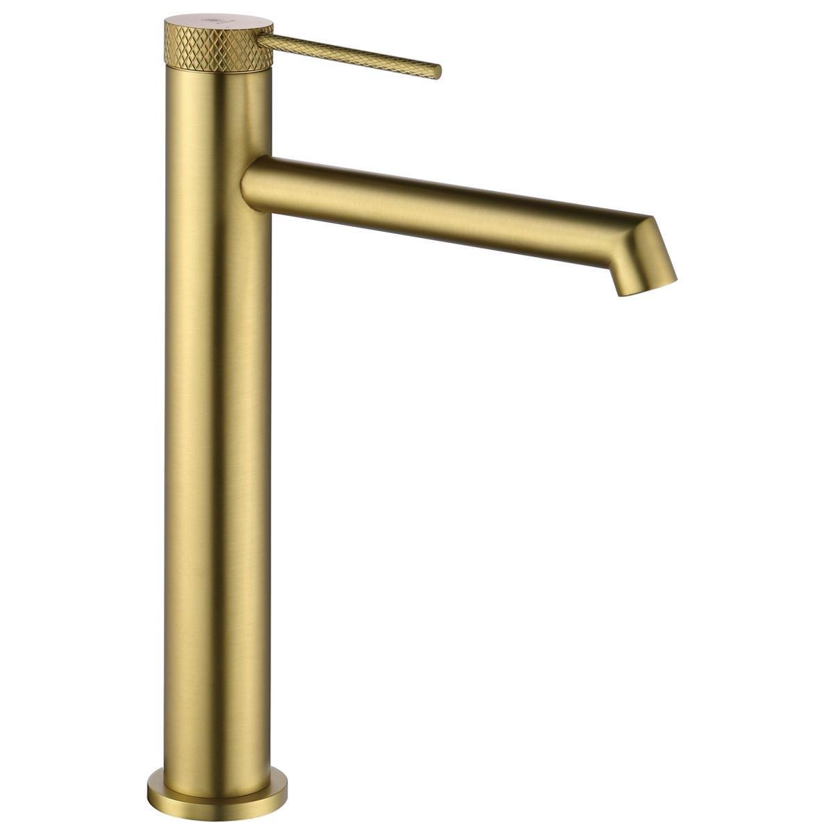FJ-1022 Yüksek Lavabo Bataryası Fırçalanmış Altın
