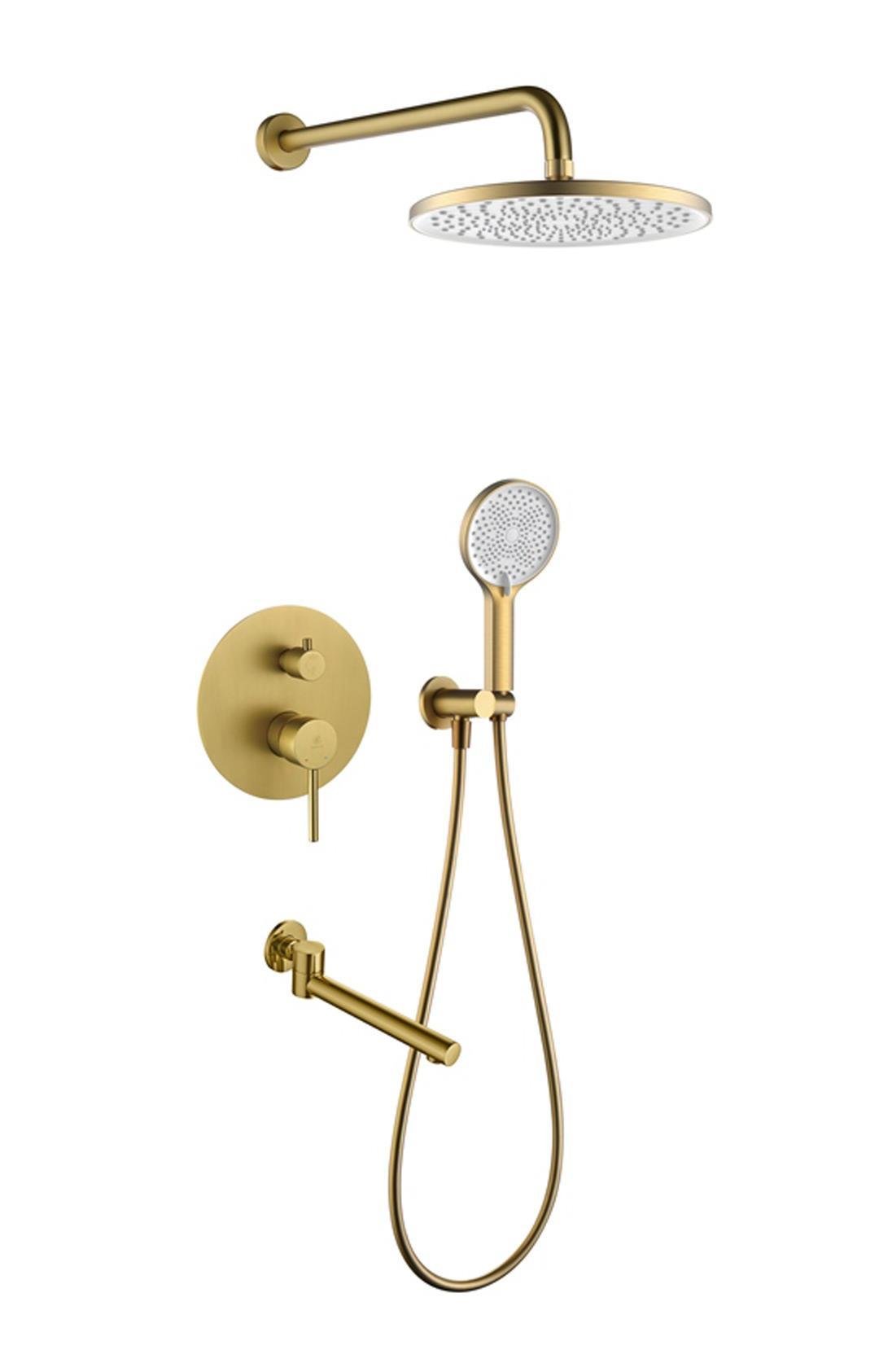 FJ-4152 Fırçalanmış Altın Ankastre Duş Seti