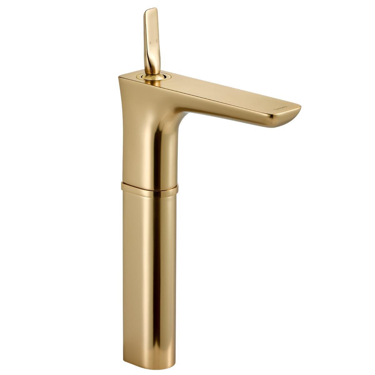 FK-5122 Yüksek Lavabo Bataryası Mat Altın